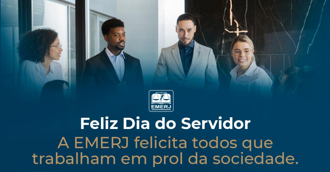  Foto: cartaz de celebração do Dia do Servidor da EMERJ.