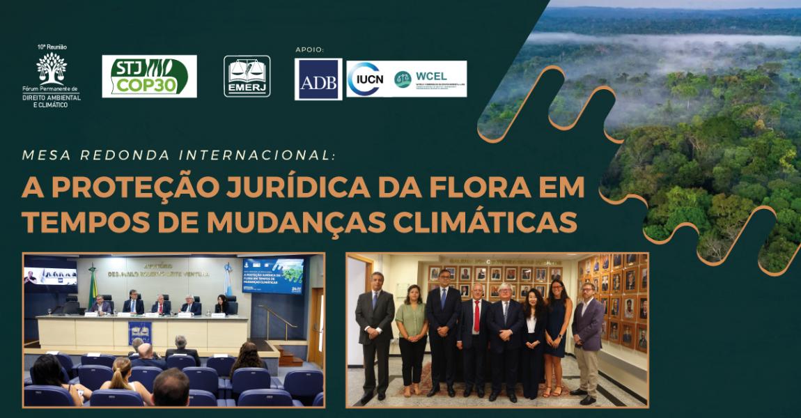 Foto: presidente do STJ, ministro Antonio Herman Benjamin, e o diretor-geral da EMERJ eleito para o biênio 2025/2026, desembargador Cláudio Luís Braga dell’Orto, acompanhados dos integrantes do evento
