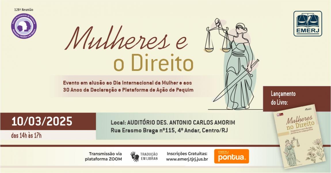 Foto: banner com informações sobre o evento do Fórum Permanente de Violência Doméstica, Familiar e de Gênero