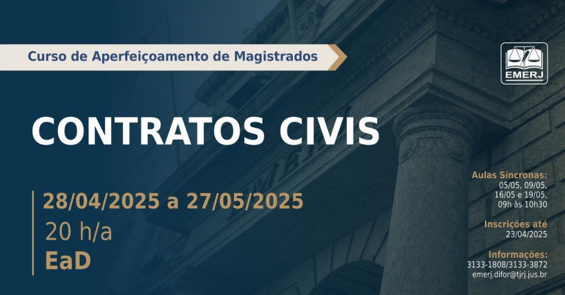 Foto: cartaz com informações da formação continuada Contratos Civis