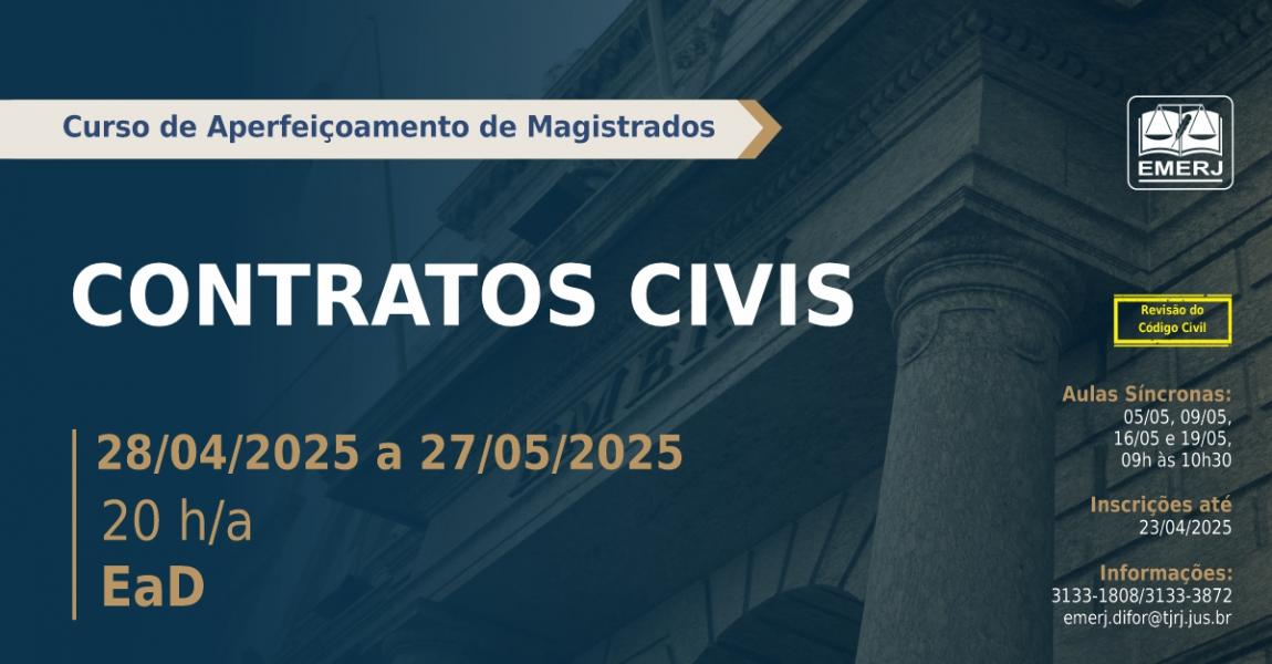 Foto: cartaz com informações da formação continuada Contratos Civis