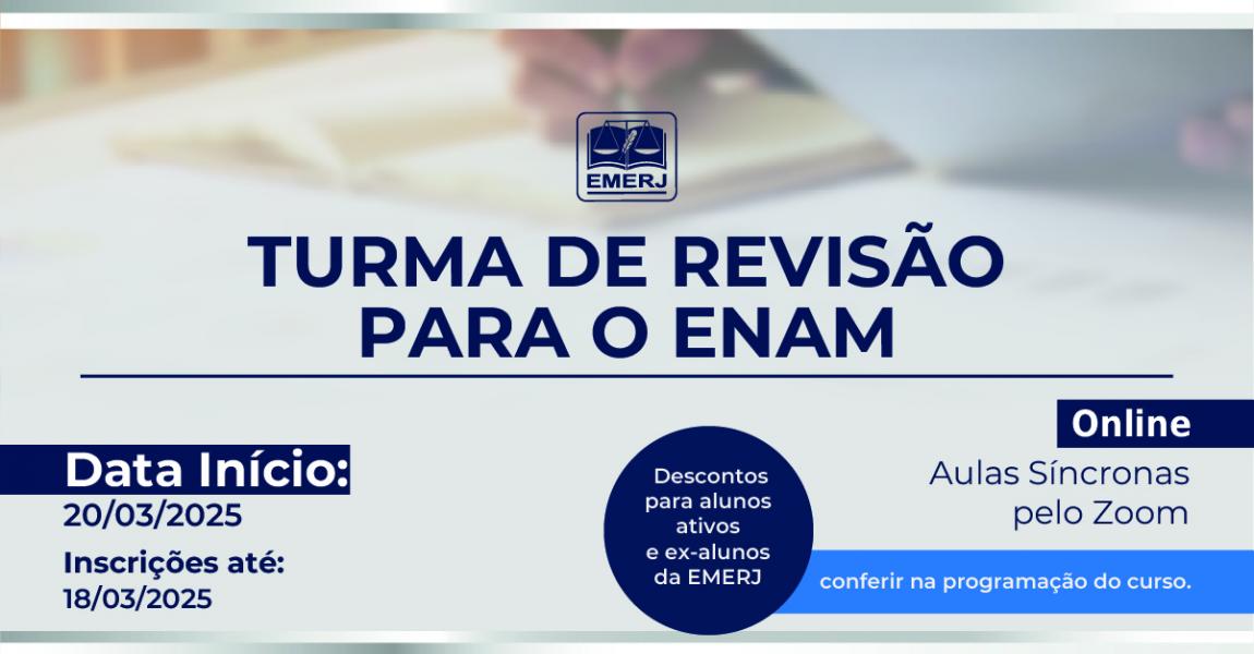 Imagem da notícia - Curso de revisão para o Exame Nacional da Magistratura (ENAM) está com inscrições abertas