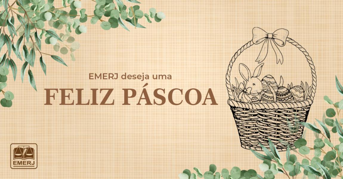 Foto: cartaz de celebração de Páscoa da EMERJ.