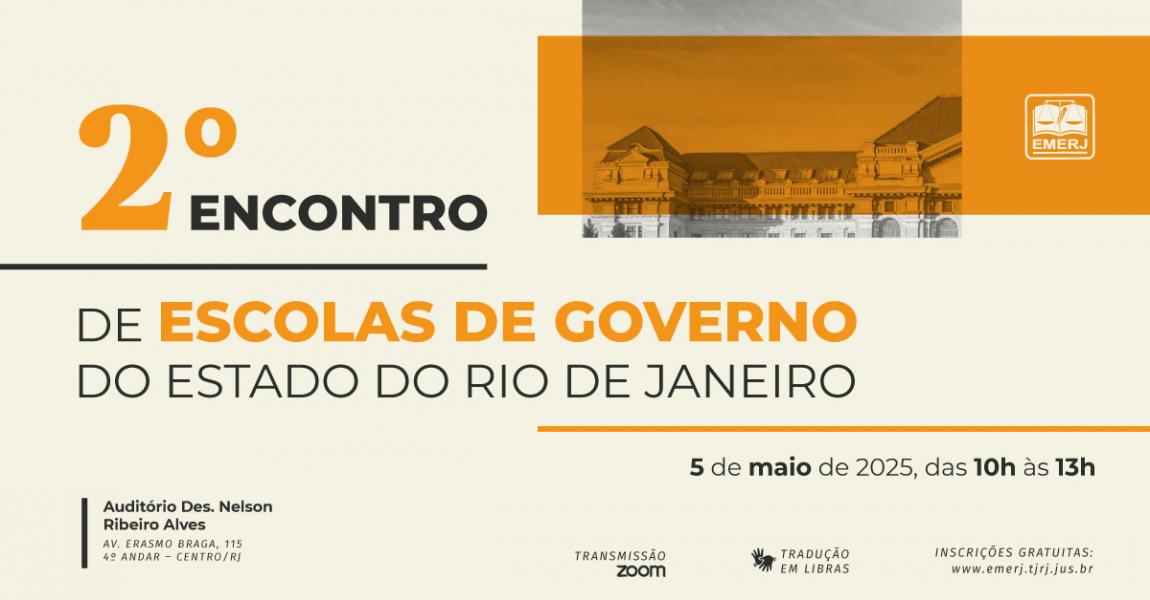 Foto: cartaz com informações do 2º Encontro de Escolas de Governo do Estado do Rio de Janeiro