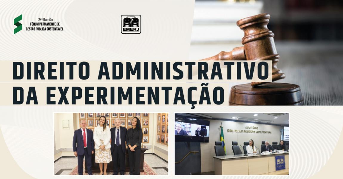 Foto: o diretor-geral da EMERJ, desembargador Cláudio Luís Braga dell’Orto, e o presidente do fórum, desembargador aposentado Jessé Torres Pereira Júnior, acompanhados dos integrantes do encontro
