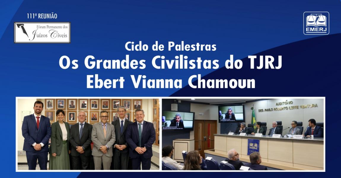 Foto: O diretor-geral da EMERJ, desembargador Cláudio Luís Braga dell’Orto, e os desembargadores Marco Aurélio Bezerra de Melo e Cristina Serra Feijó, acompanhados dos integrantes do evento.