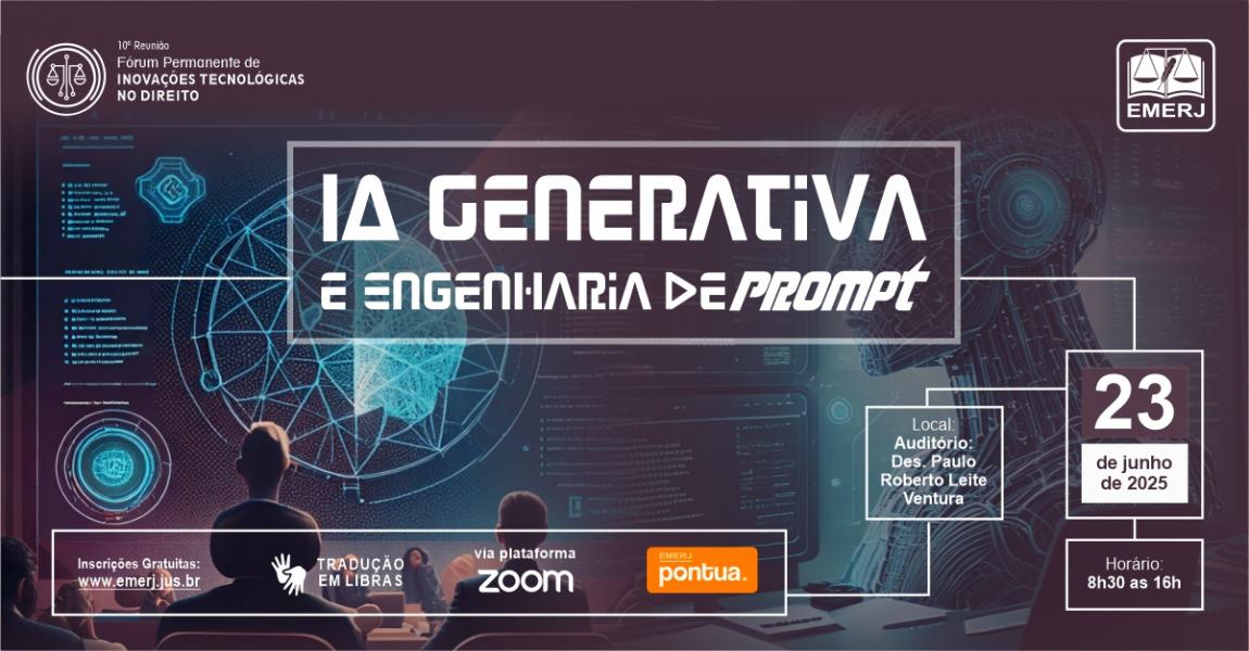 Foto: Cartaz com informações do evento IA Generativa e Engenharia de Prompt.