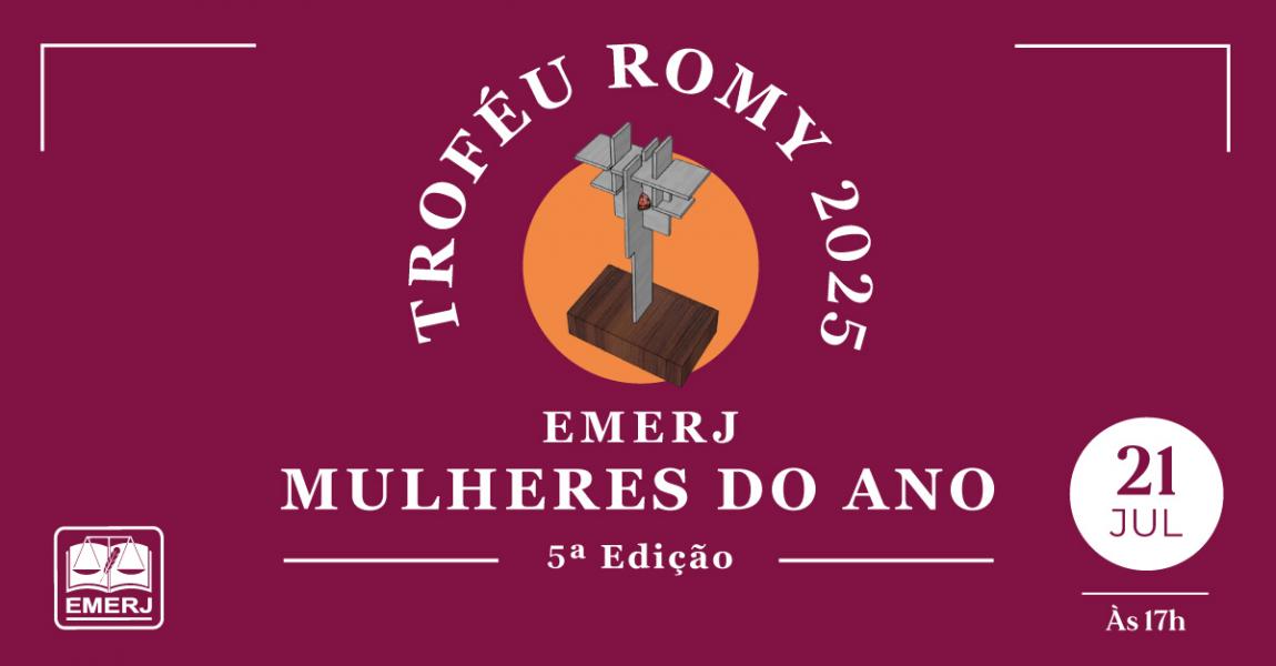 Foto: Cartaz com informações sobre a 5ª edição do Prêmio EMERJ Mulheres do Ano.