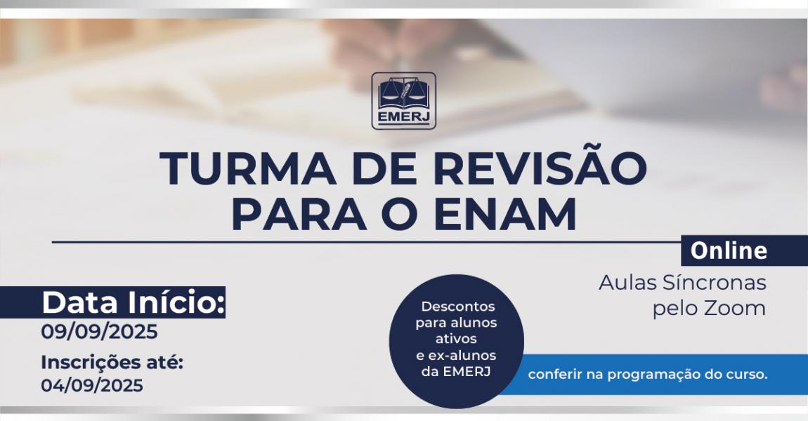 Imagem da notícia - Curso de revisão para o Exame Nacional da Magistratura (ENAM) está com inscrições abertas
