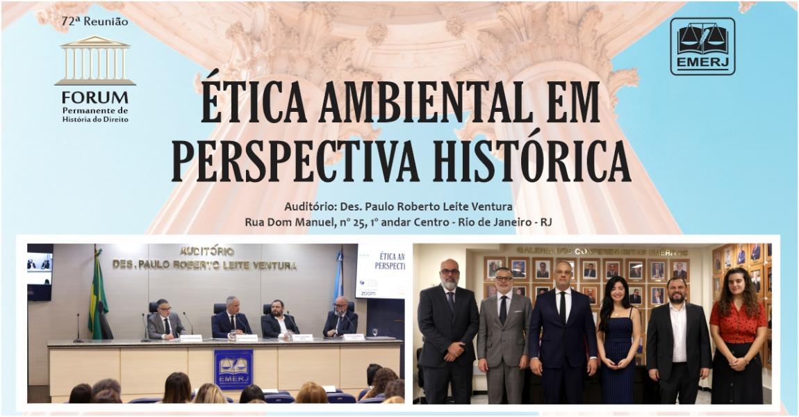 Foto: o presidente do fórum, desembargador Carlos Gustavo Direito, acompanhado dos palestrantes do encontro.