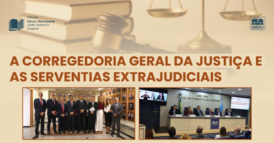 Foto: O diretor-geral da EMERJ, desembargador Cláudio dell’Orto, o corregedor-geral da Justiça, desembargador Cláudio Brandão de Oliveira, e o presidente do fórum, juiz Alessandro Oliveira Felix, acompanhados dos integrantes do evento.