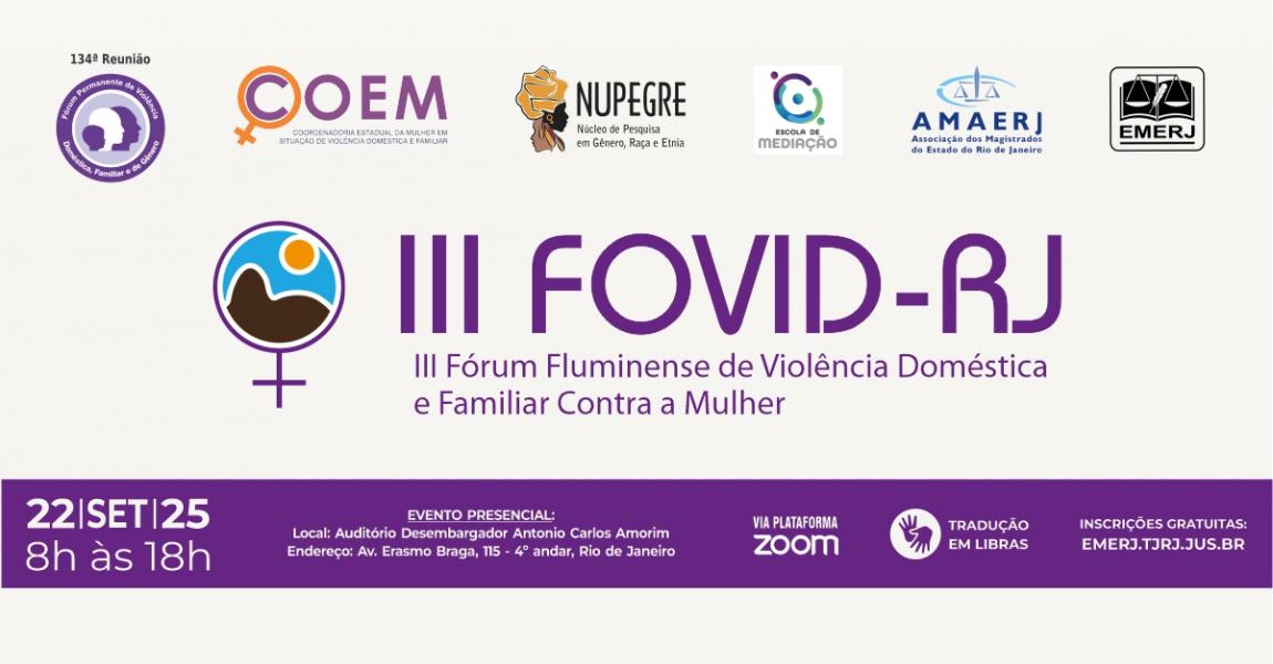Imagem da notícia - EMERJ sediará terceira reunião do III FOVID-RJ