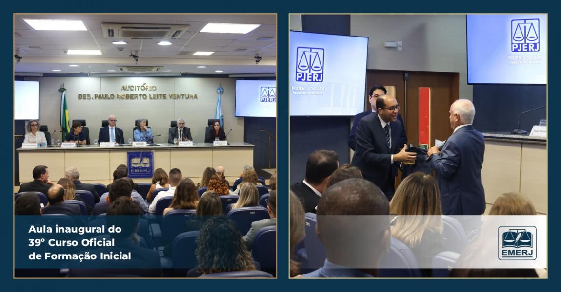 Foto: cartaz com informações sobre o Curso Oficial de Formação Inicial para Magistrados.