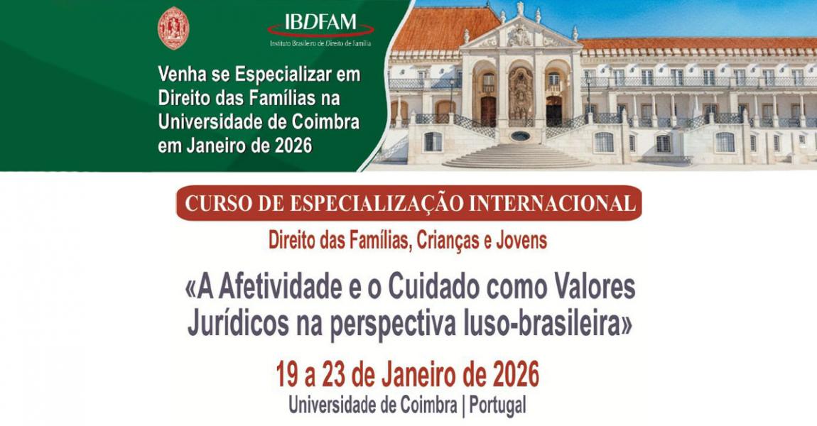 Foto: banner com informações sobre o Curso de Especialização Internacional.