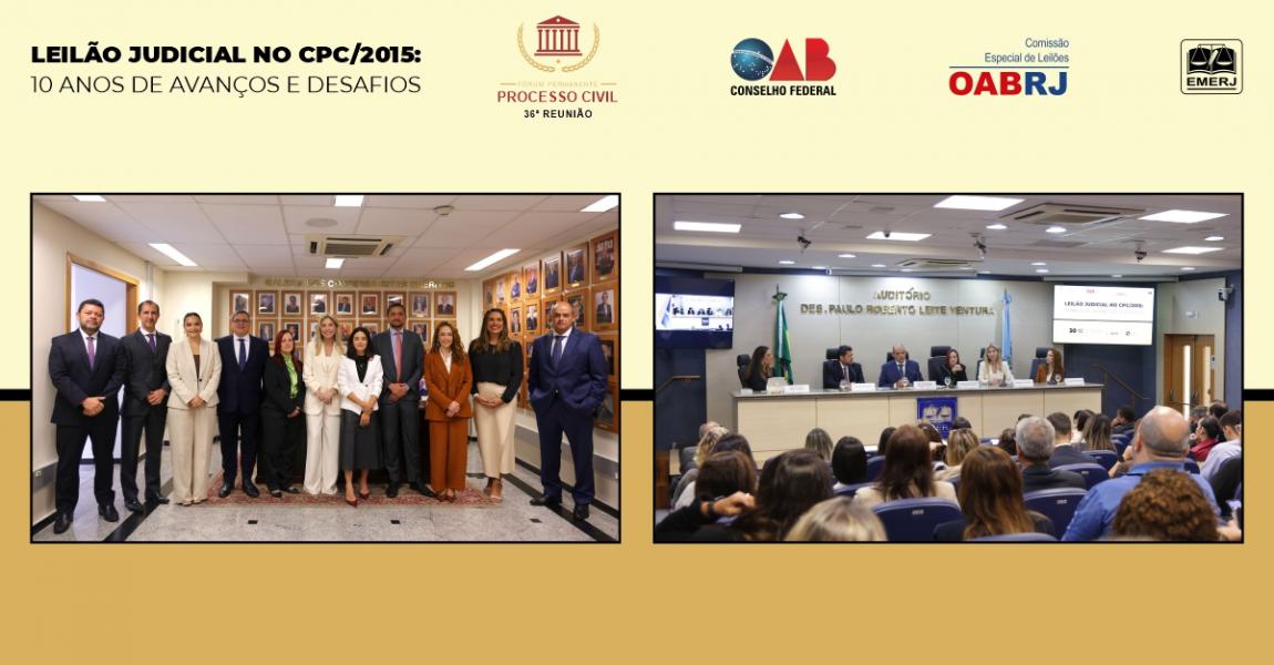 Foto: o presidente do fórum, desembargador Luciano Saboia Rinaldi de Carvalho, acompanhado dos integrantes do evento.