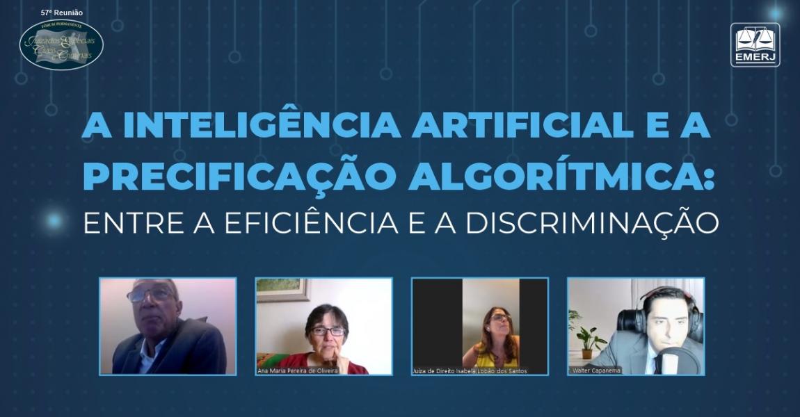 Foto: o presidente do fórum, Flávio Citro Vieira de Mello, acompanhado dos integrantes do webinar.