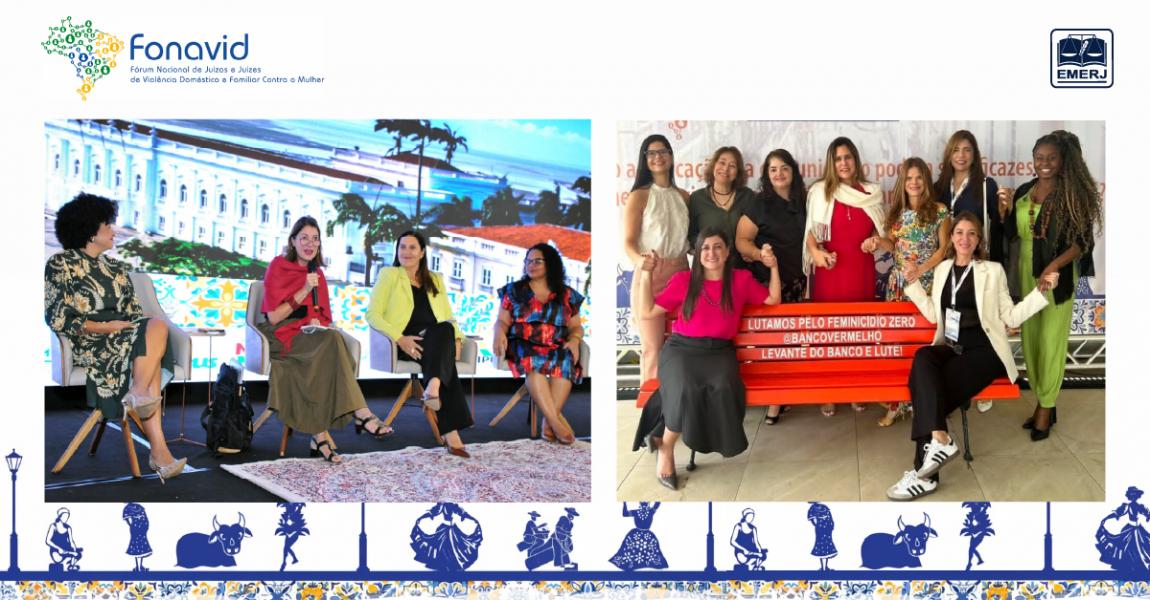 Foto: Desembargadora Adriana Ramos de Mello e participantes da 17ª edição do Fórum Nacional de Juízas e Juízes de Violência Doméstica e Familiar (FONAVID). 