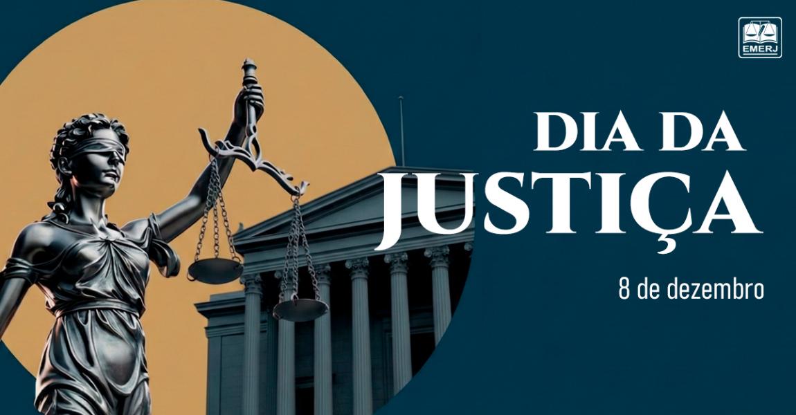 Foto: cartaz em comemoração ao dia da justiça.