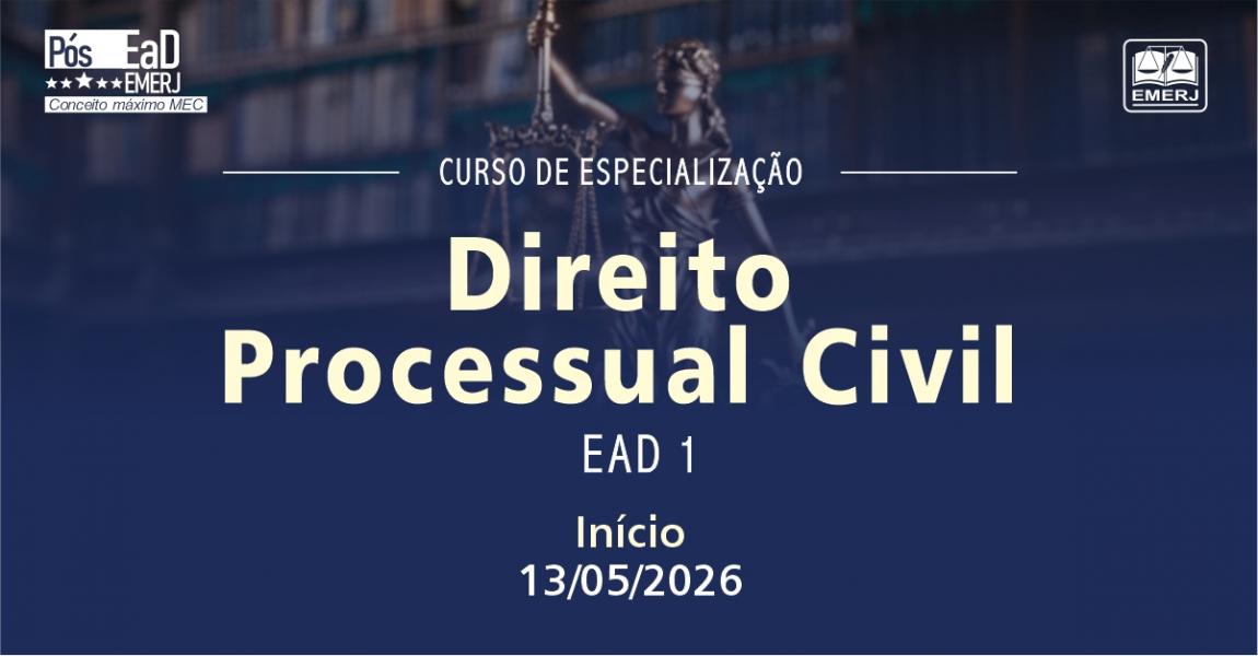 Imagem da notícia - EMERJ abre inscrições para o curso de especialização Direito Processual Civil - EAD-1