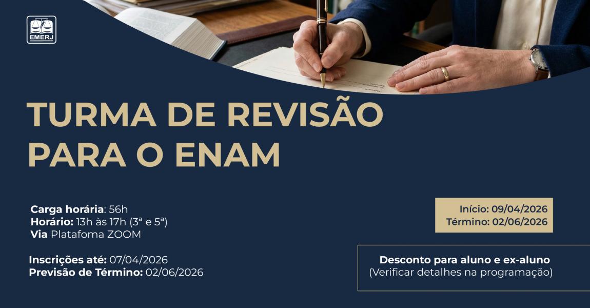 Imagem da notícia - Curso de revisão para o Exame Nacional da Magistratura (ENAM) está com inscrições abertas