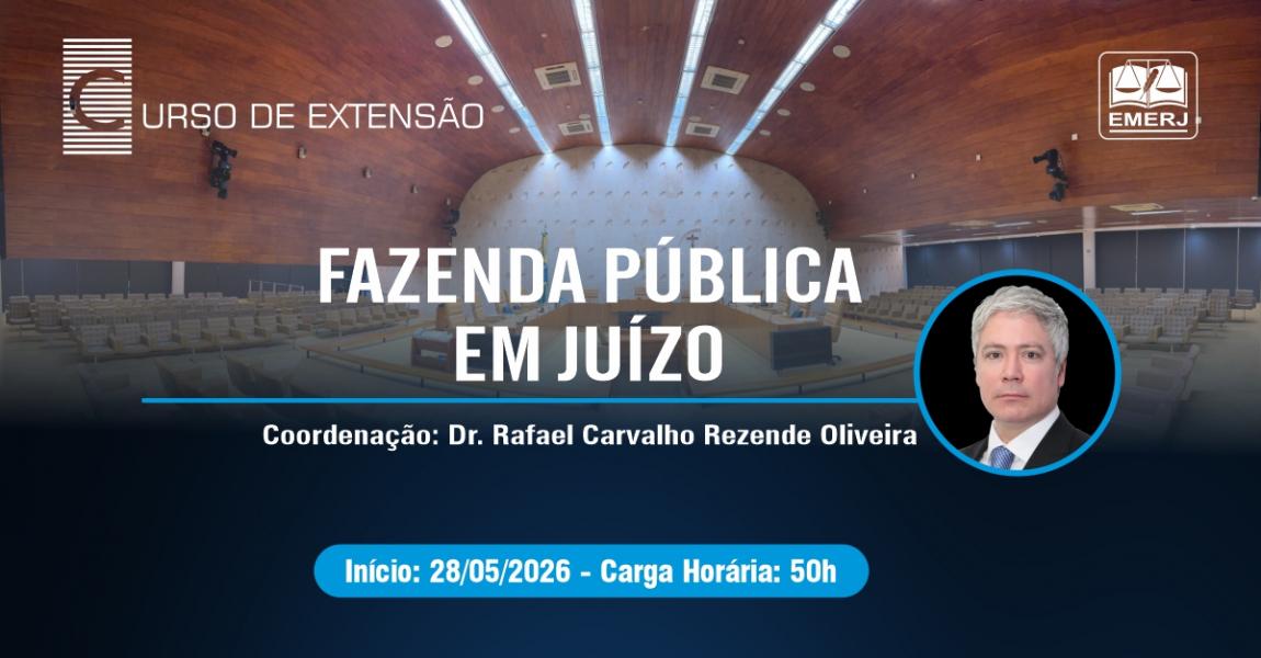 Imagem da notícia - EMERJ abre inscrições para o curso de extensão Fazenda Pública em Juízo