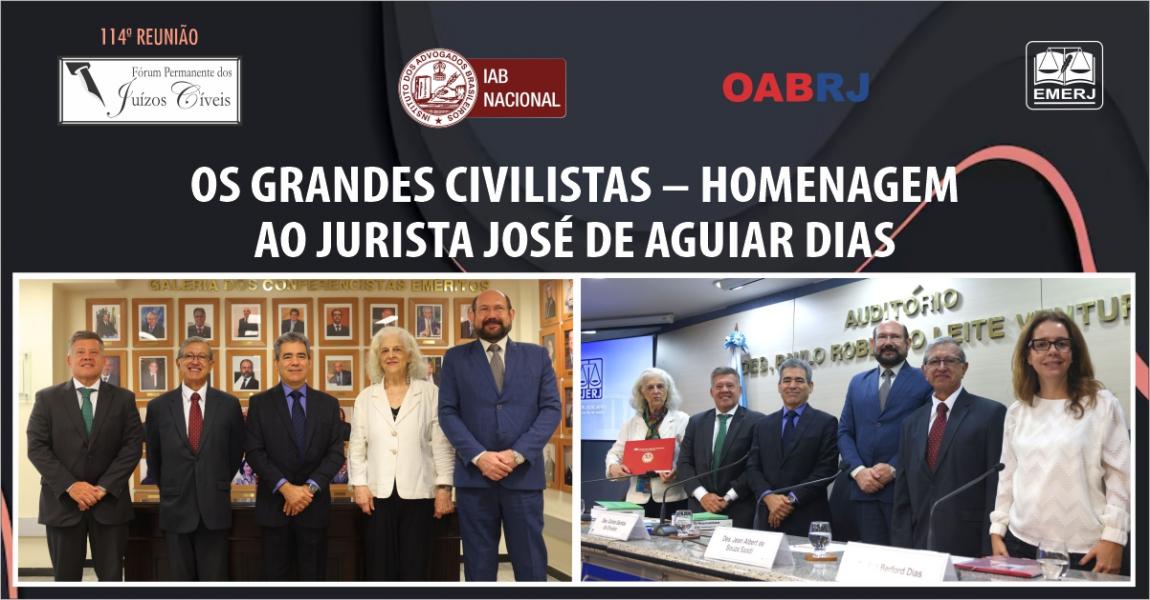 Imagem da notícia - EMERJ realiza evento Os Grandes Civilistas – Homenagem ao Jurista José de Aguiar Dias