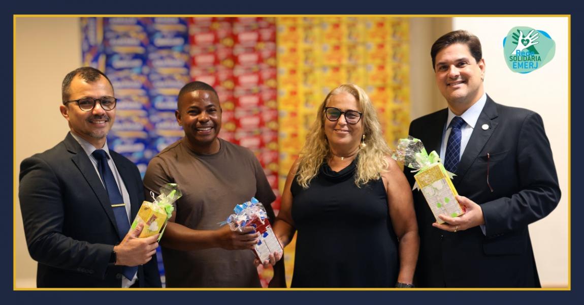 Imagem da notícia - Rede Solidária EMERJ e Santuário Cristo Redentor arrecadam mais de 2.400 caixas de bombom
