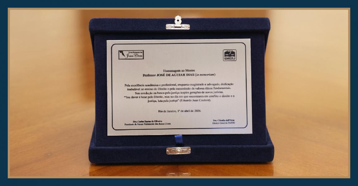 Imagem da notícia - EMERJ faz homenagem ao jurista José de Aguiar Dias
