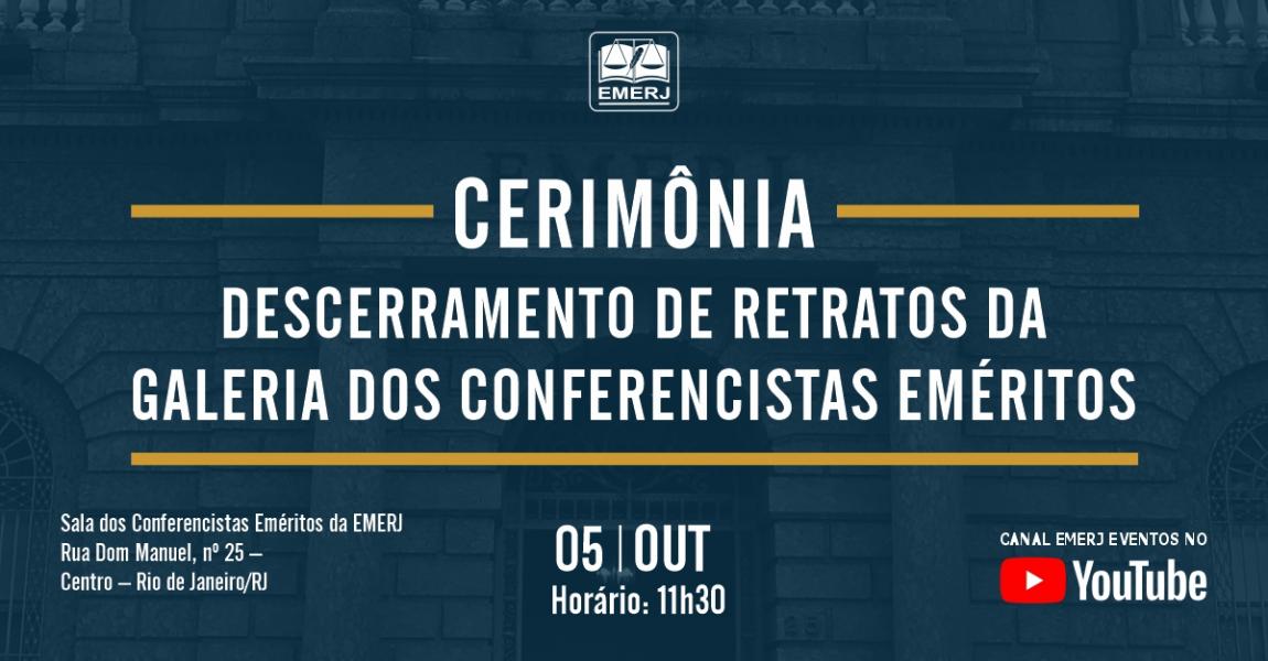 Imagem da notícia - EMERJ inaugurará retratos de duas personalidades na Galeria dos Conferencistas Eméritos