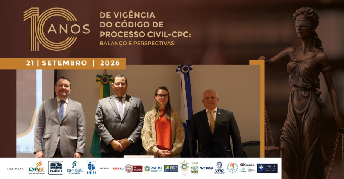 Imagem da notícia - Diretor-geral da EMERJ participa do segundo encontro da programação “10 Anos de Vigência do Código de Processo Civil - CPC: Balanço e Perspectivas” na sede da PGE-RJ