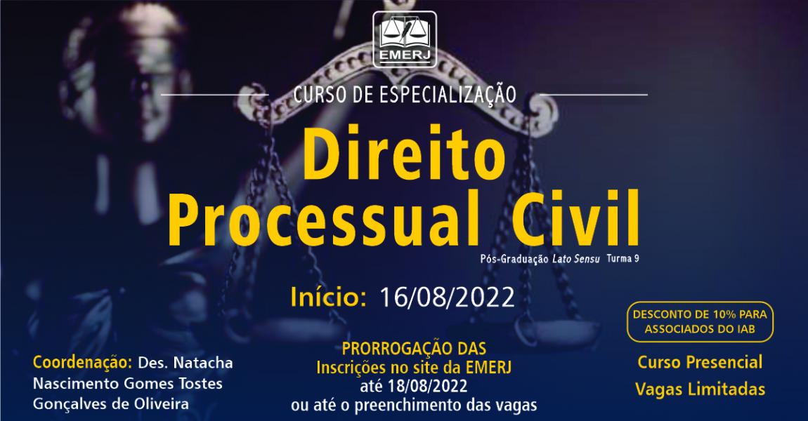 Imagem da notícia - Pós-graduação em Direito Processual Civil: matrícula já pode ser feita no site da EMERJ