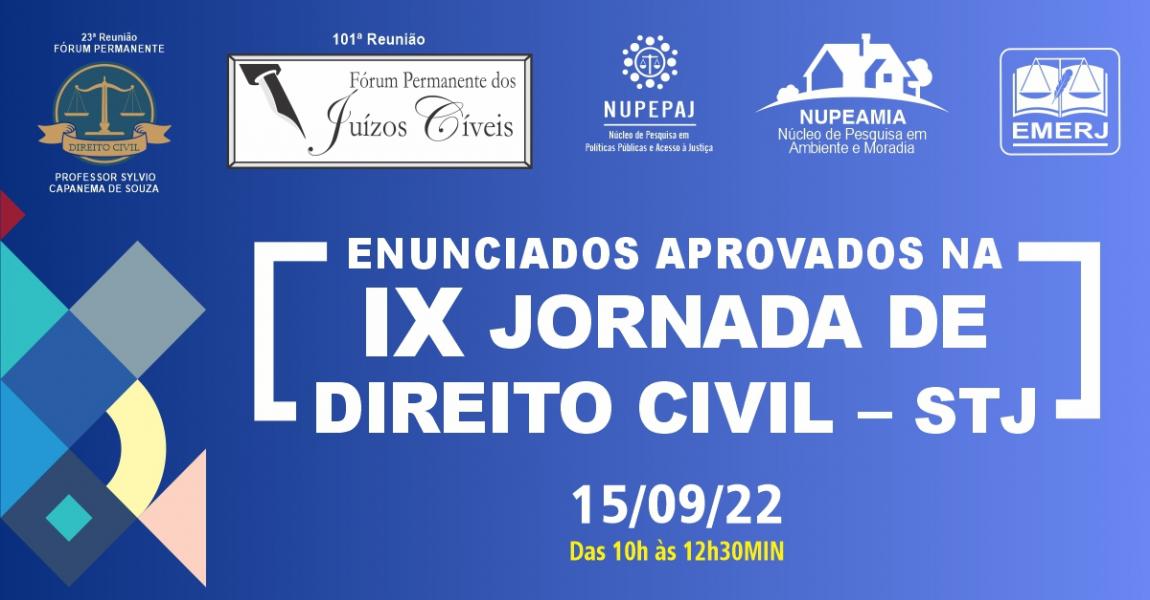 Imagem da notícia - EMERJ promoverá evento sobre os enunciados aprovados na IX Jornada de Direito Civil 
