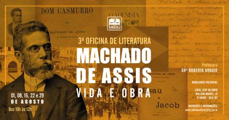 Imagem da notícia - Terceira Oficina de Literatura para magistrados, servidores e alunos da EMERJ terá Machado de Assis como tema
