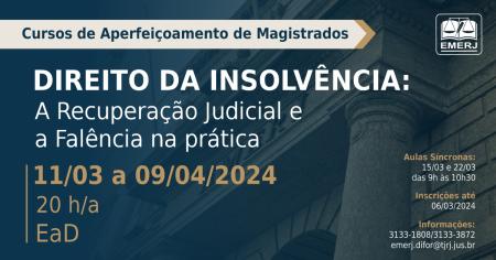 Imagem da notícia - Curso “Direito da Insolvência: a recuperação judicial e a falência na prática” está com inscrições abertas