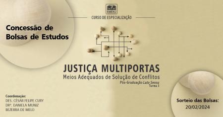 Imagem da notícia - EMERJ publica edital para concessão de bolsa de estudos para Curso de Especialização em “Justiça Multiportas"