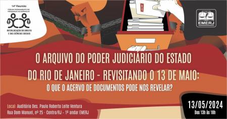 Foto: cartaz com informações da 14ª reunião do Fórum Permanente de Pesquisas Acadêmicas – Interlocução do Direito e das Ciências Sociais.