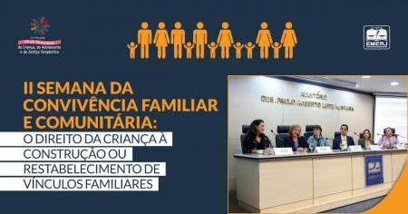 Foto: juiz Sérgio Luiz Ribeiro de Souza, presidente do Fórum, e a desembargadora Ana Maria Pereira de Oliveira acompanhados dos demais palestrantes na mesa de abertura da reunião.
