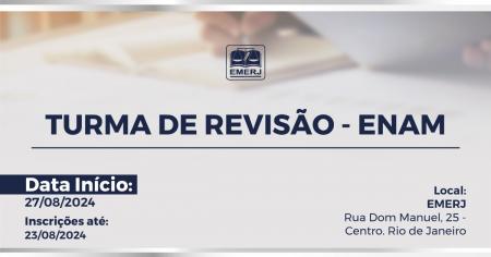 Foto: cartaz com informações sobre a nova turma de revisão para o ENAM.