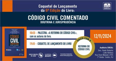 Foto: cartaz com informações do evento “Coquetel de lançamento da 6ª edição do livro”.