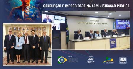 Foto: O ministro do STJ Antonio Saldanha Palheiro, a presidente do Fórum Permanente de Transparência, Probidade e Administração Pública Desembargador Jessé Torres Pereira Júnior, desembargadora Inês da Trindade Chaves de Melo, o presidente do Fórum Perman