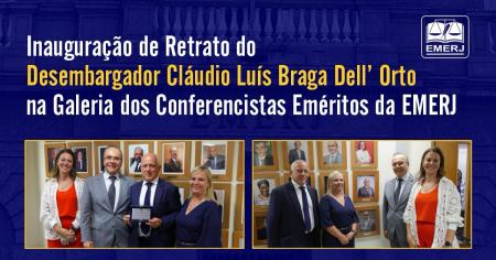 Foto: presidente do TJRJ, desembargador Ricardo Rodrigues Cardozo, o diretor-geral da EMERJ eleito para o biênio 2025/2026, desembargador Cláudio Luís Braga Dell’Orto e os demais presentes