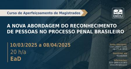 Foto: cartaz com informações do Curso de Aperfeiçoamento de Magistrados