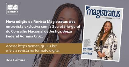 Foto: cartaz com informações sobre a 10ª edição da Revista Magistratus.