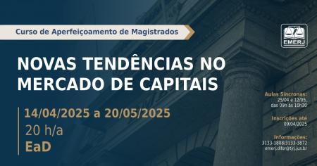 Foto: cartaz com informações da formação continuada Novas Tendências no Mercado de Capitais