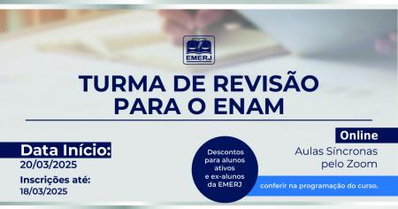 Imagem da notícia - Curso de revisão para o Exame Nacional da Magistratura (ENAM) está com inscrições abertas