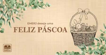 Foto: cartaz de celebração de Páscoa da EMERJ.