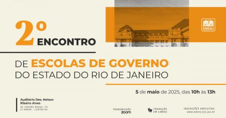 Foto: cartaz com informações do 2º Encontro de Escolas de Governo do Estado do Rio de Janeiro