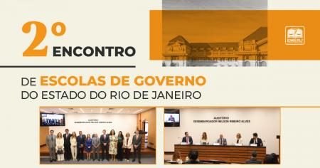 Foto: O diretor-geral da EMERJ desembargador Cláudio Luís Braga dell’Orto, acompanhado de participantes do evento.