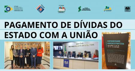Foto: o diretor-geral da EMERJ, desembargador Cláudio Luís Braga dell’Orto, e a presidente do fórum, desembargadora Inês da Trindade Chaves de Melo, acompanhados dos palestrantes