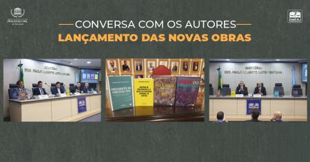 Foto: presidente do fórum, desembargador Luciano Saboia Rinaldi de Carvalho, acompanhado dos demais participantes do evento.